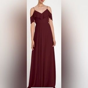 Jenny Yoo Collection Mila Dress Hibiscus Sleeveless Chiffon Bridesmaid Size 18